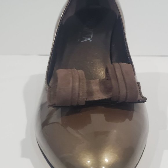 NIB ✅ PREVATA Italian Leather Heel Shoes 9 Taupe  ✨ NEW WITH BOX - Picture 6 of 14